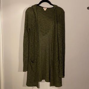 Mossimo | Green Hooded Cardigan with ✨ POCKETS ✨